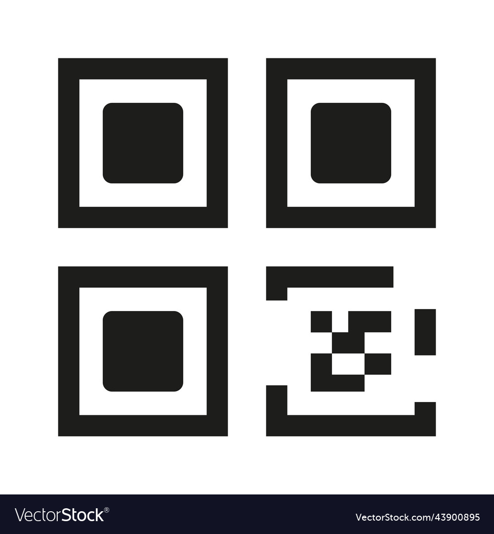 Qr code or qrcode icon code scan Royalty Free Vector Image
