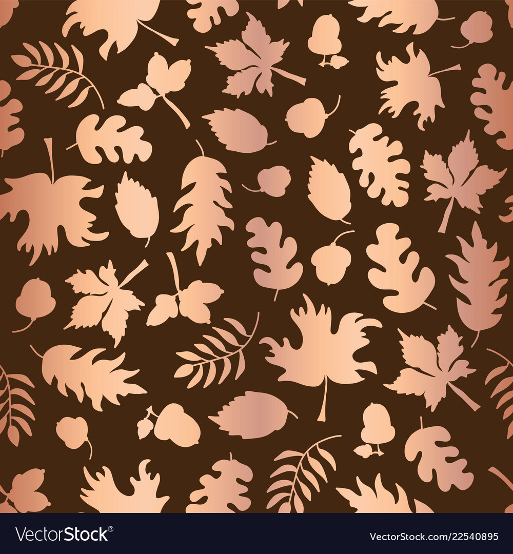 rose gold foil autumn leaf silhouette pattern tile foil design