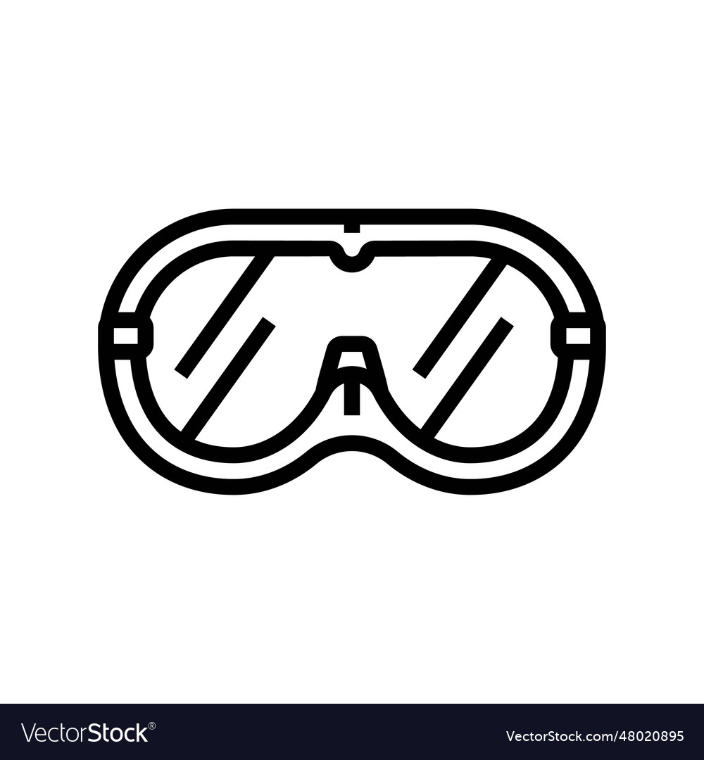 Safety goggles engineer line icon Royalty Free Vector Image