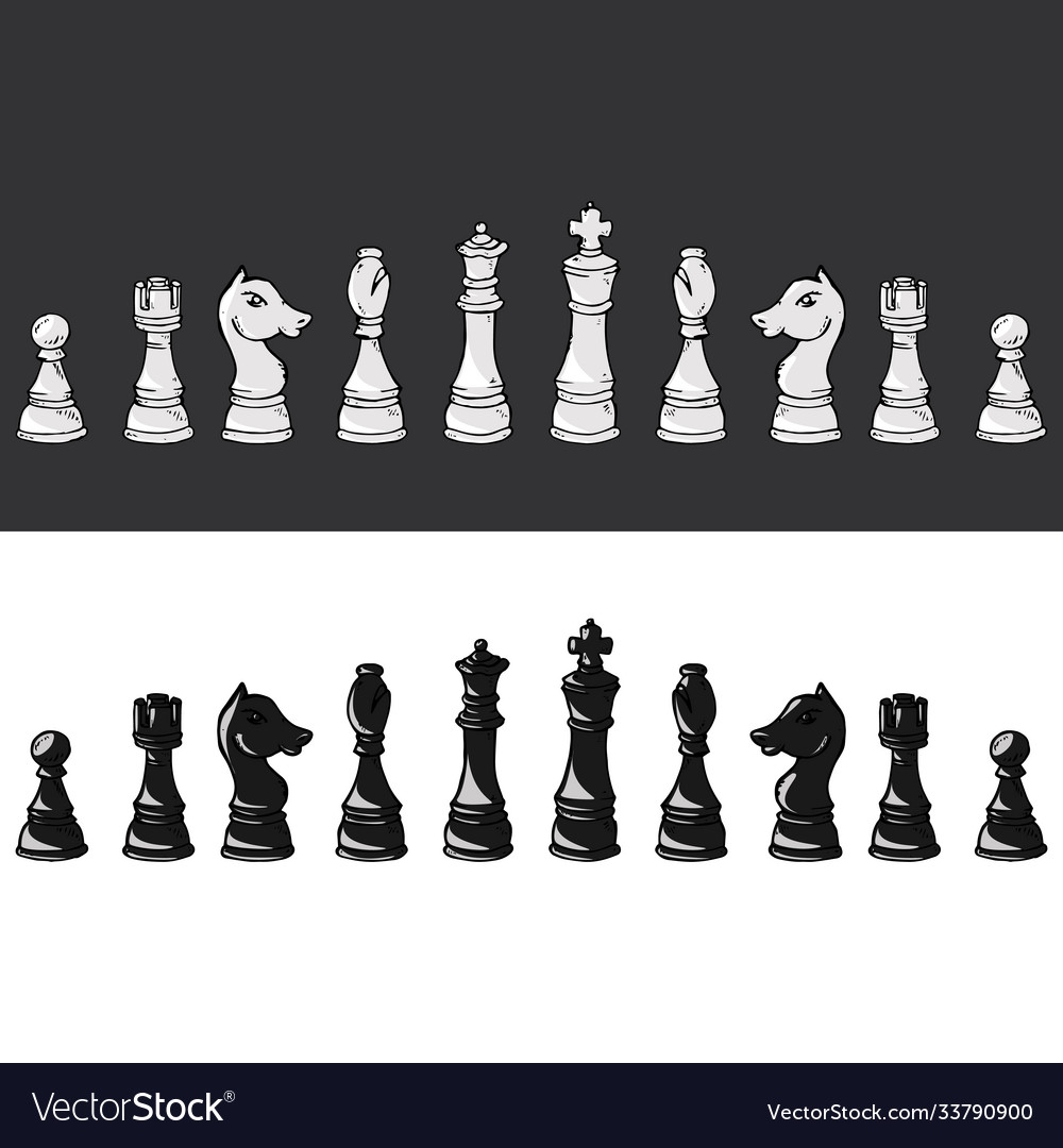 Chess game piece scribble Royalty Free Vector Image