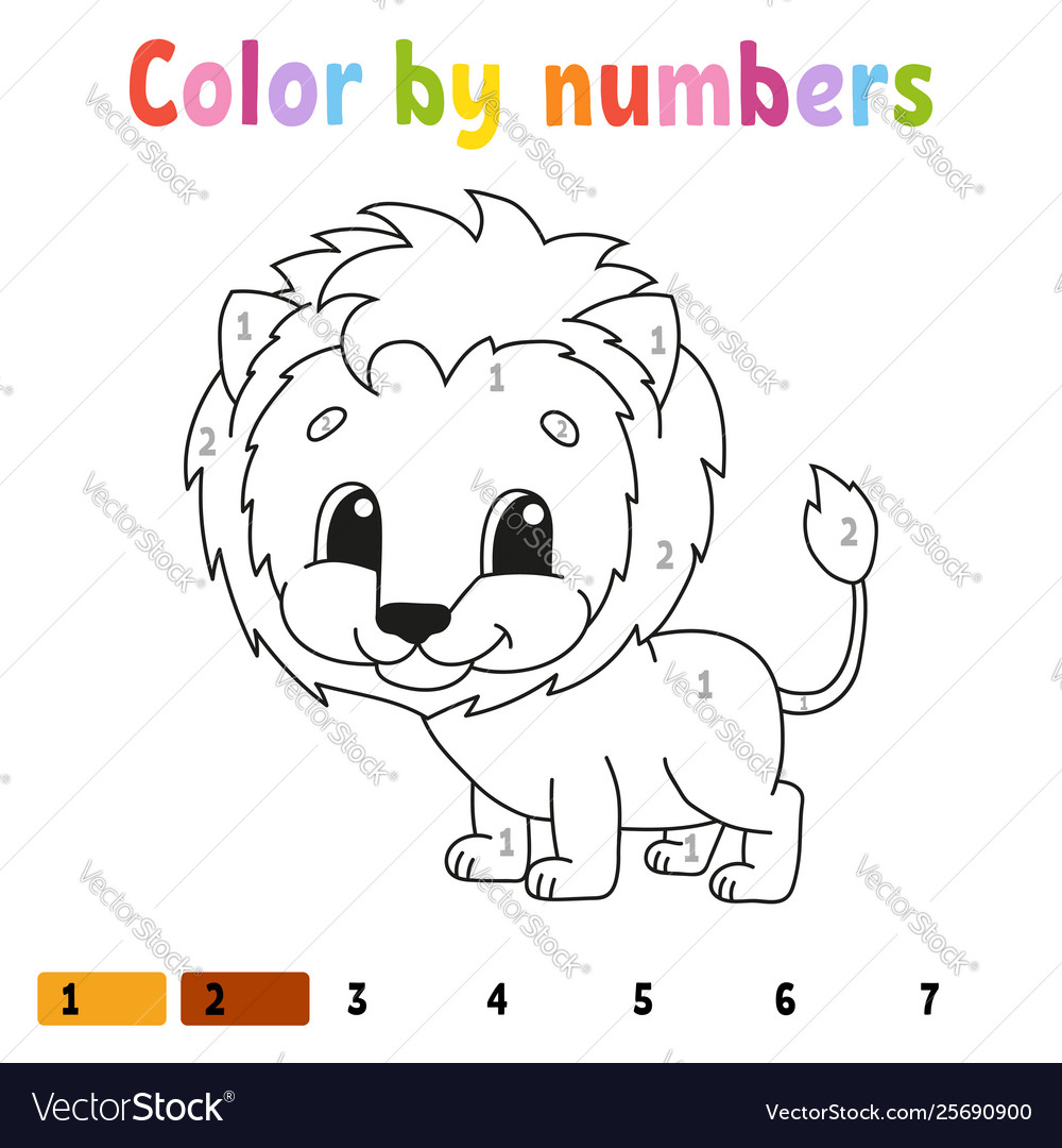 Download Color Numbers Coloring Book For Kids Cheerful Vector Image