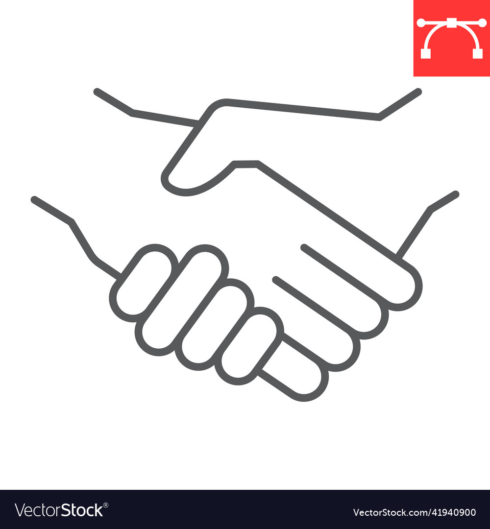 Handshake line icon Royalty Free Vector Image VectorStock