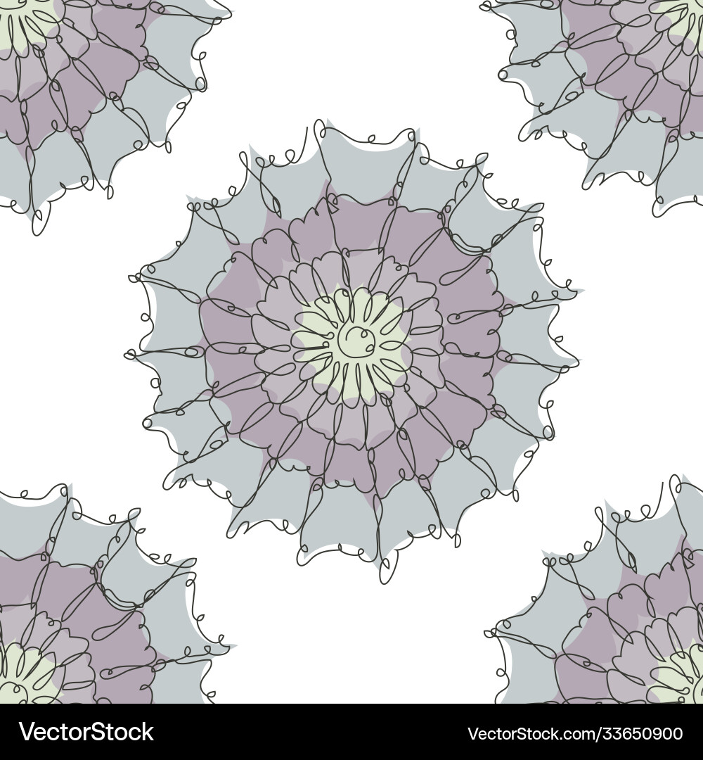 Seamless pattern line art Royalty Free Vector Image