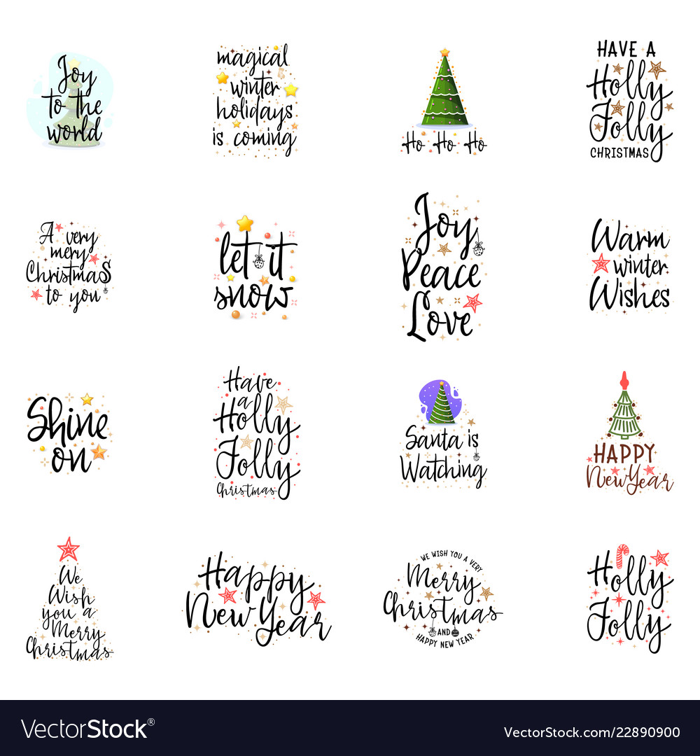 Slogans for new year christmas posters for an Vector Image