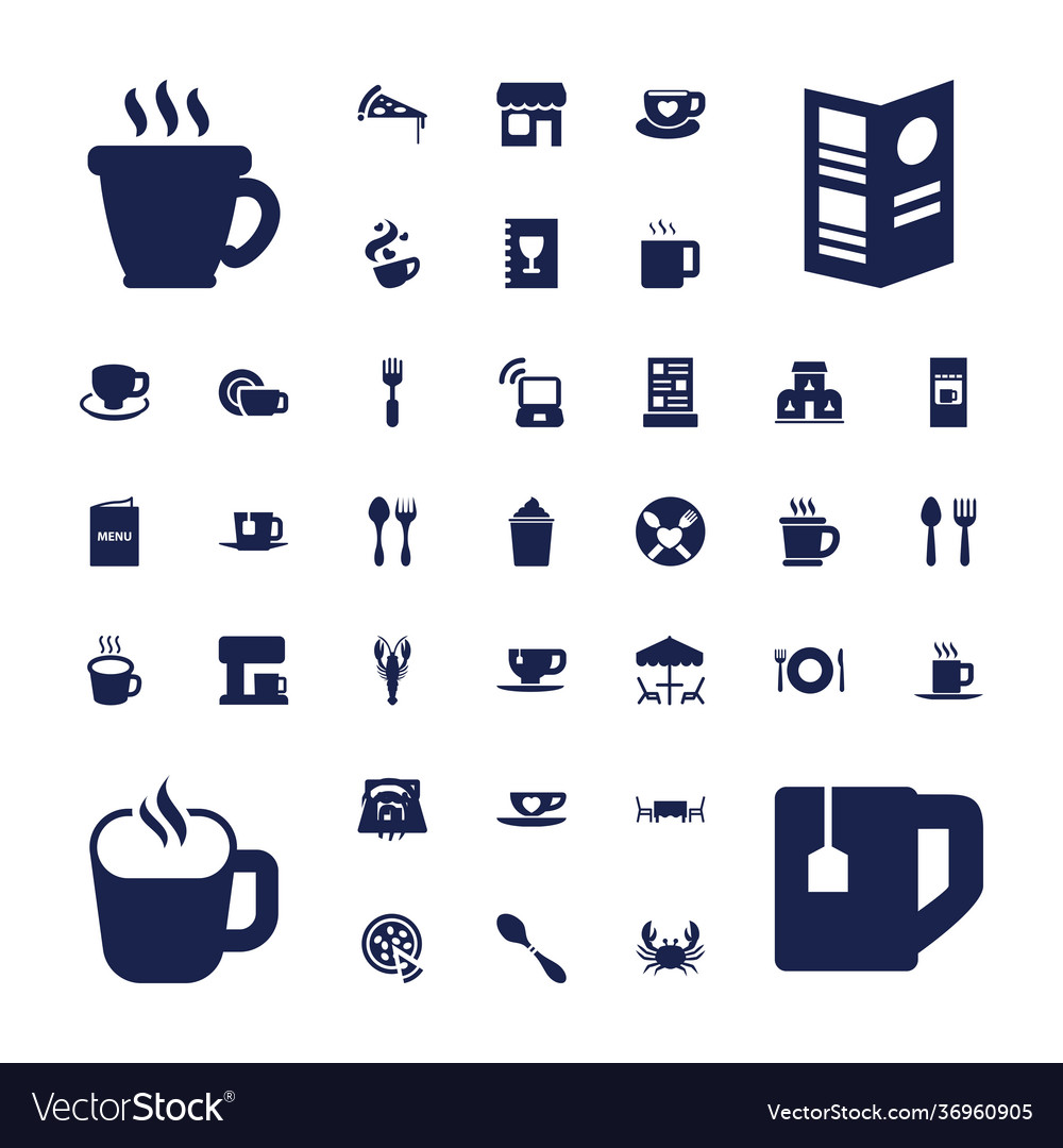 37 cafe icons Royalty Free Vector Image - VectorStock