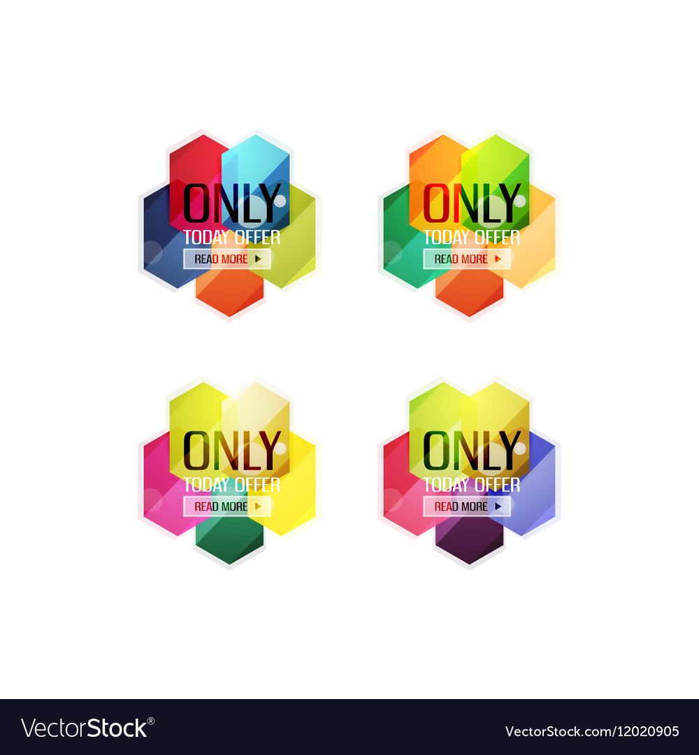 Abstract geometric sale labels Royalty Free Vector Image