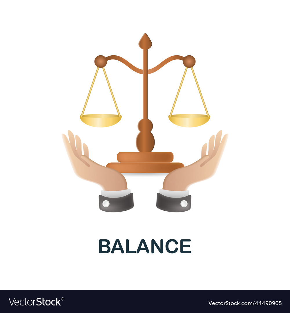 Balance icon 3d from human productivity Royalty Free Vector