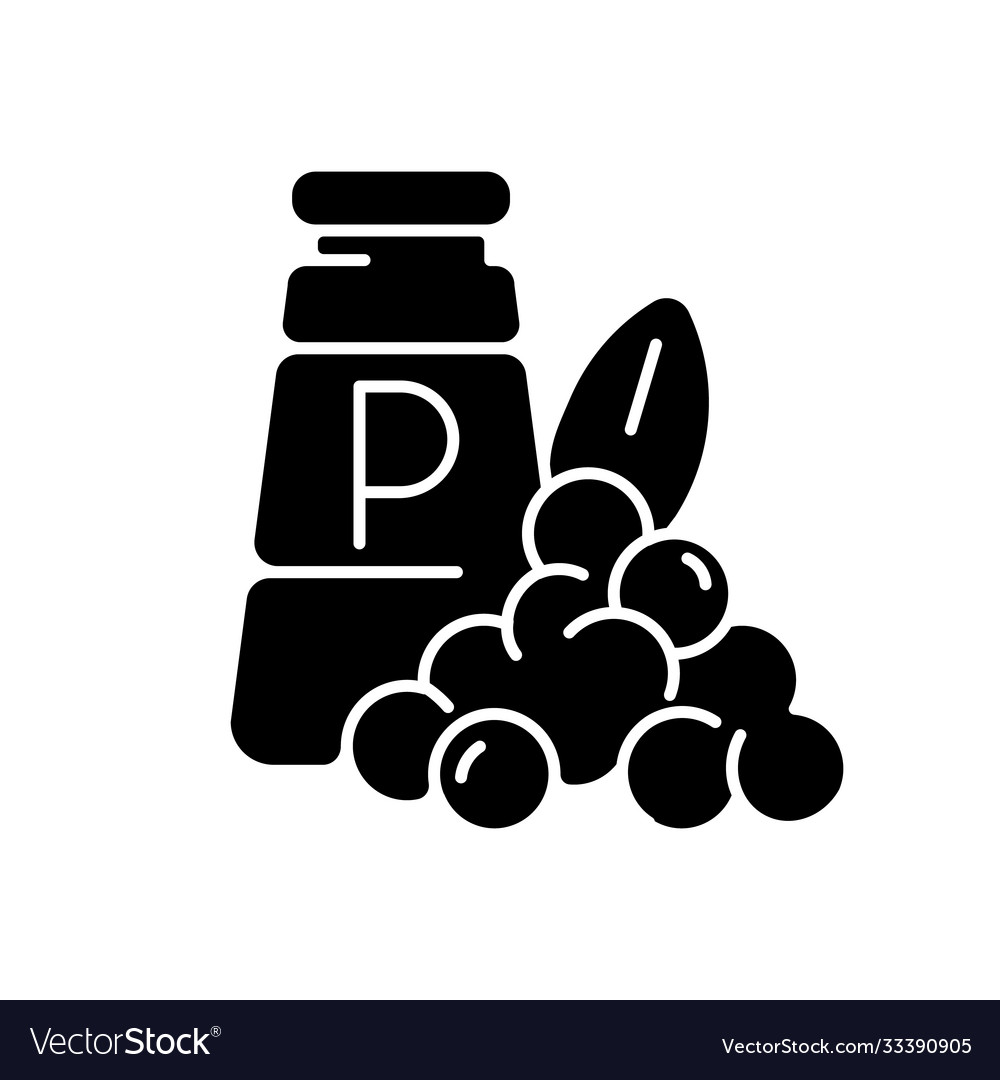 Black pepper glyph icon Royalty Free Vector Image