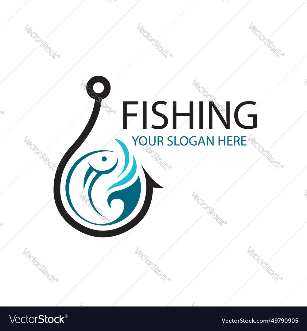 Fishing hook and fish Royalty Free Vector Image