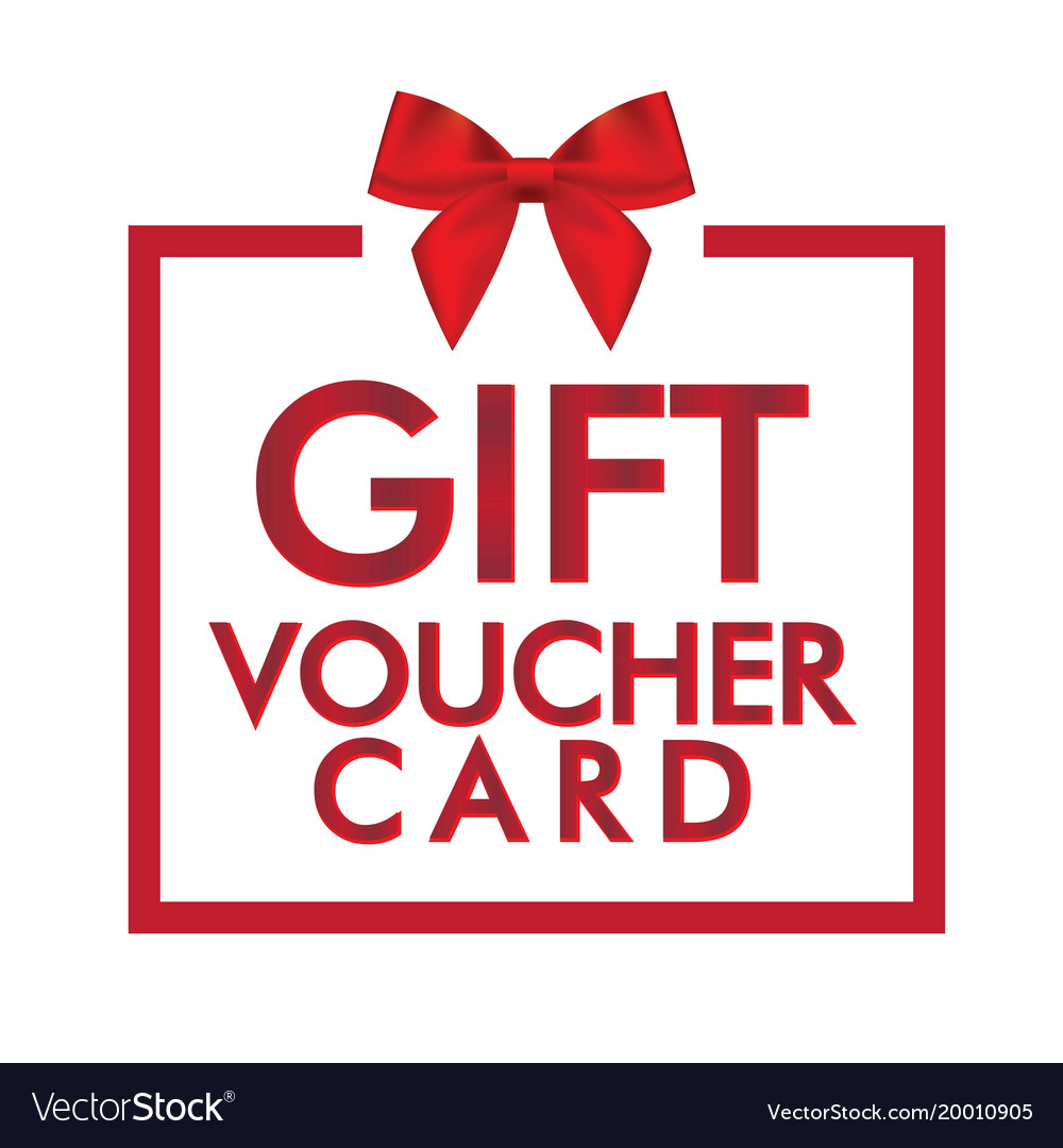 Gift voucher card red box white background ve Vector Image