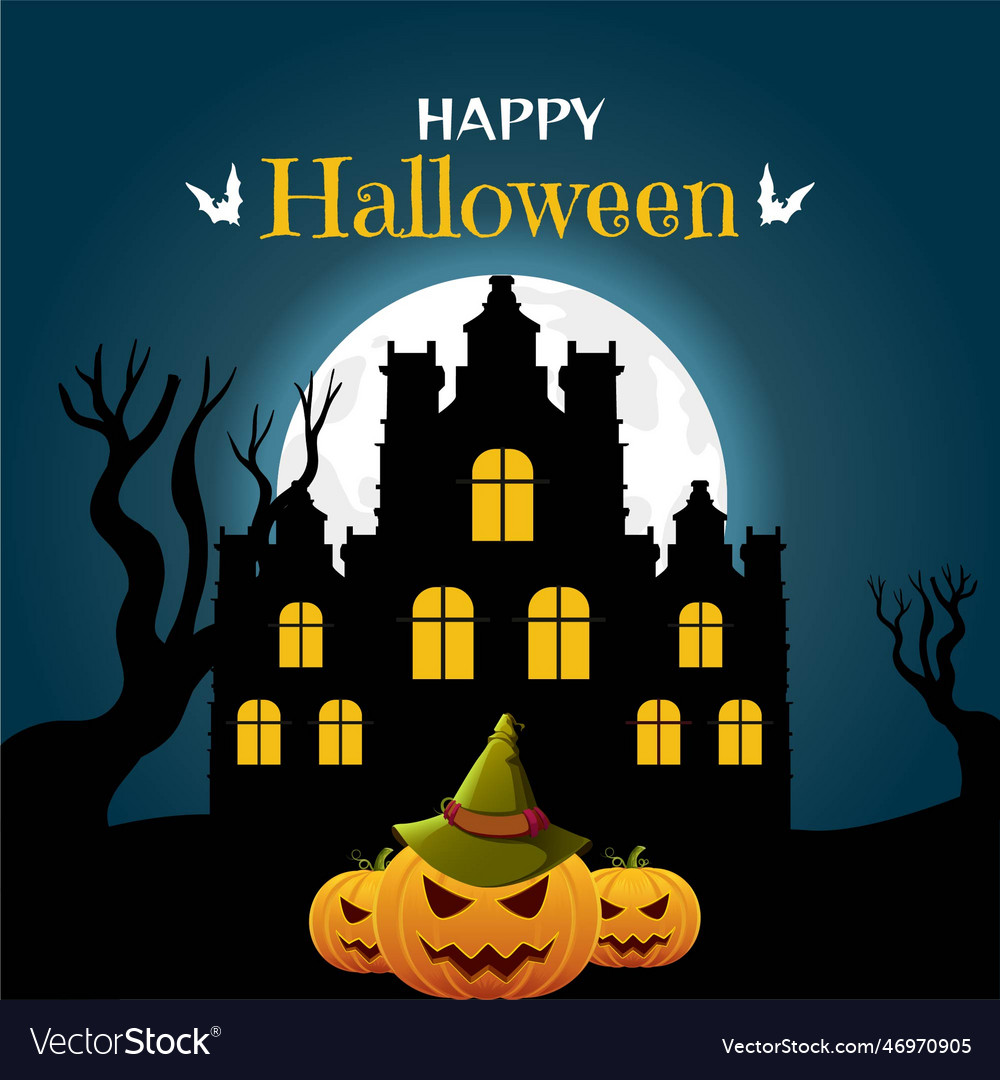 Happy halloween banner design template Royalty Free Vector