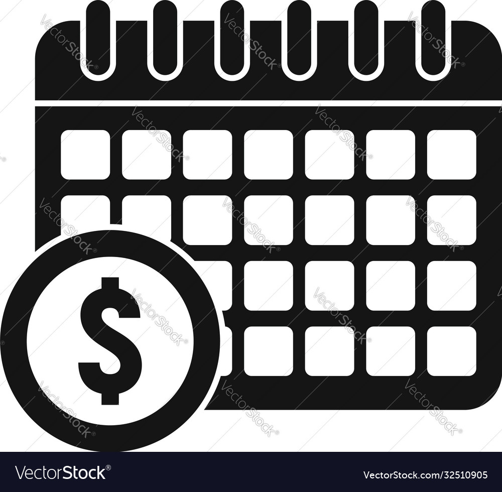 Money remarketing calendar icon simple style Vector Image