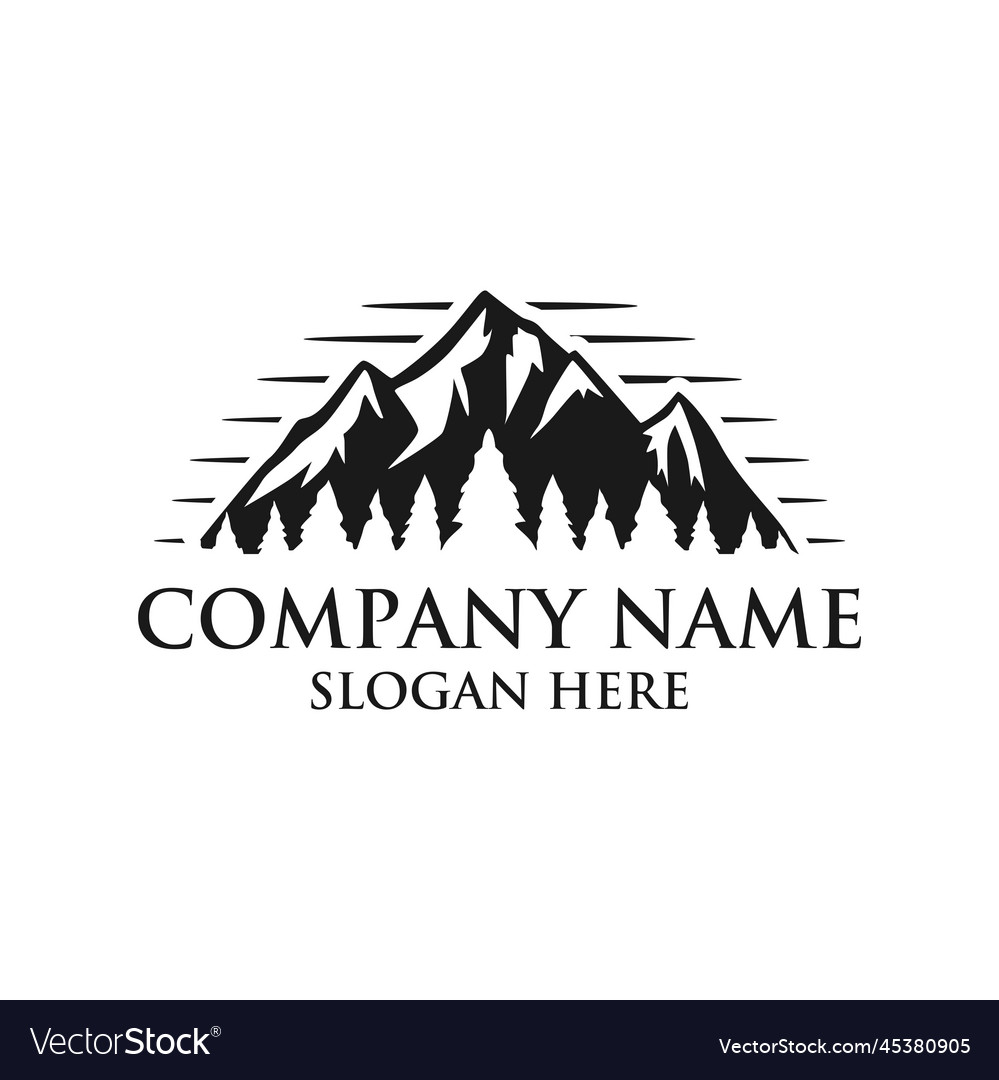 Mountain logo design Royalty Free Vector Image