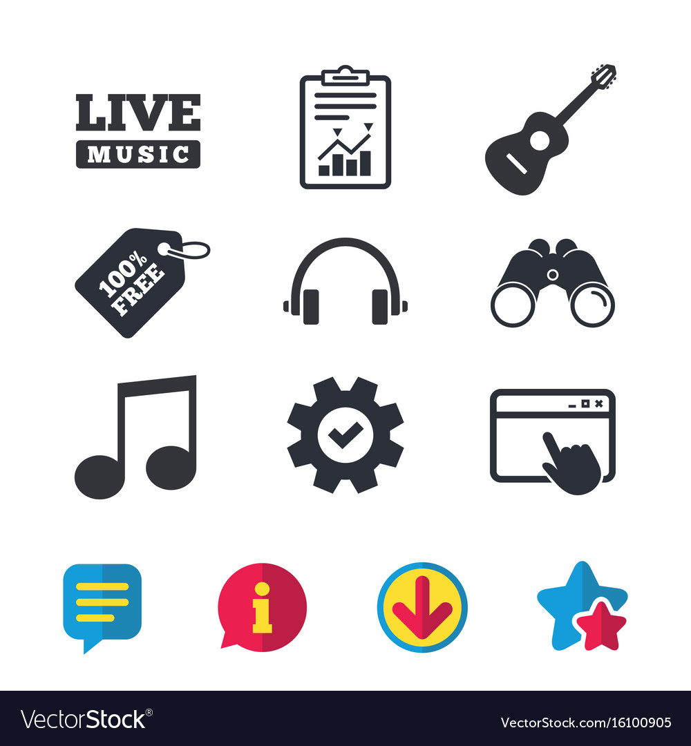Musical elements icon music note and guitar Vector Image