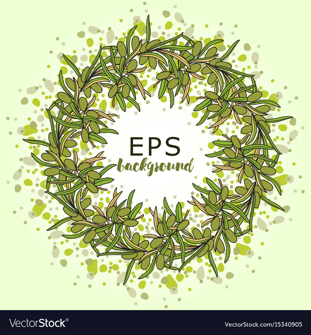 Wreath with branch of olive Royalty Free Vector Image
