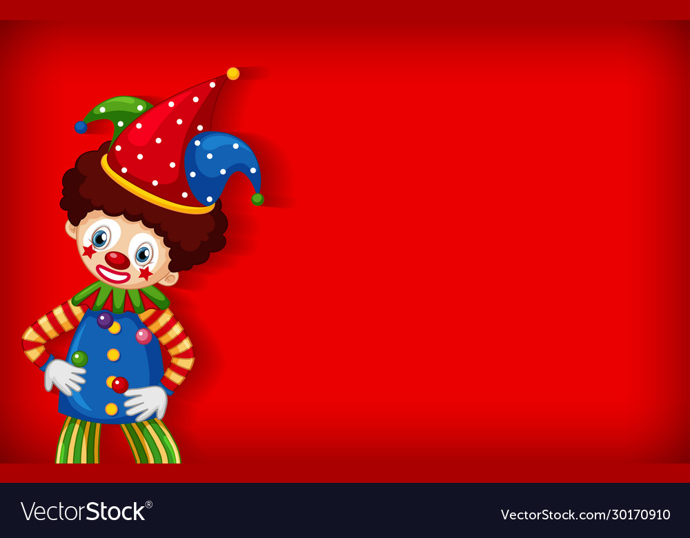 Background template design with happy clown Vector Image