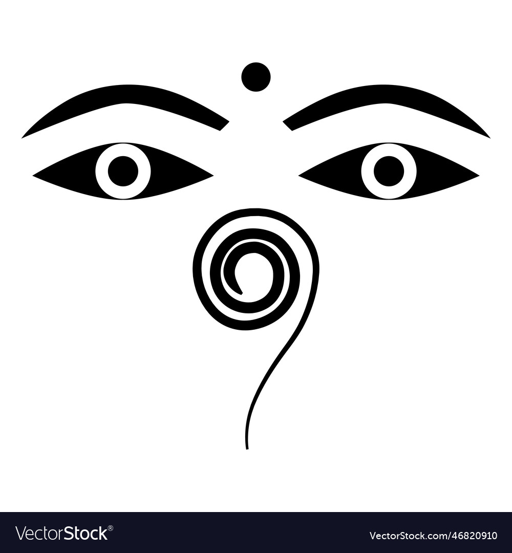 Buddhist buddha eyes icon Royalty Free Vector Image