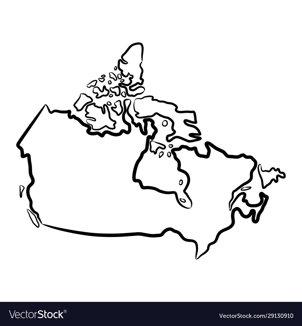 Canada map from abstract futuristic hexagonal Vector Image