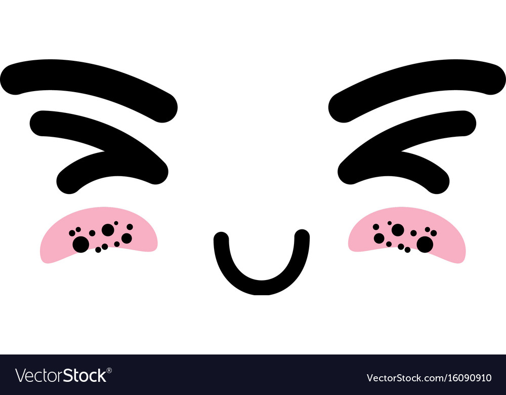 cute kawaii expression emoticon 7266550 Vector Art at Vecteezy