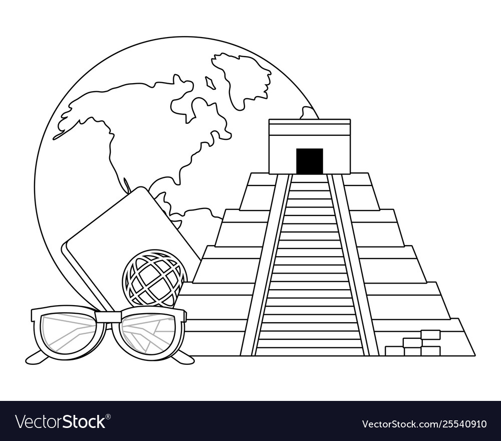 Kukulkan Pyramid Design Royalty Free Vector Image