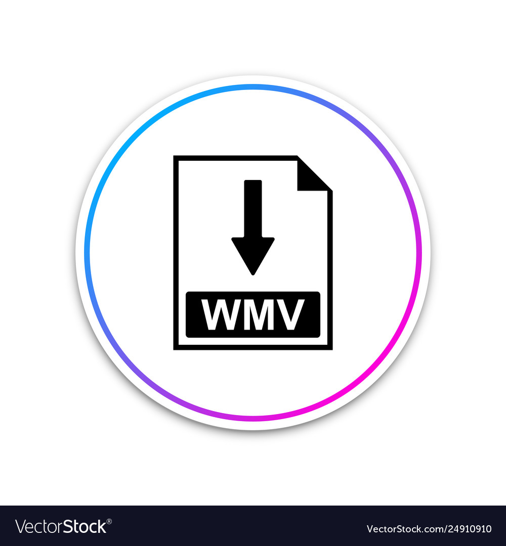 Wmv file document icon download button Royalty Free Vector