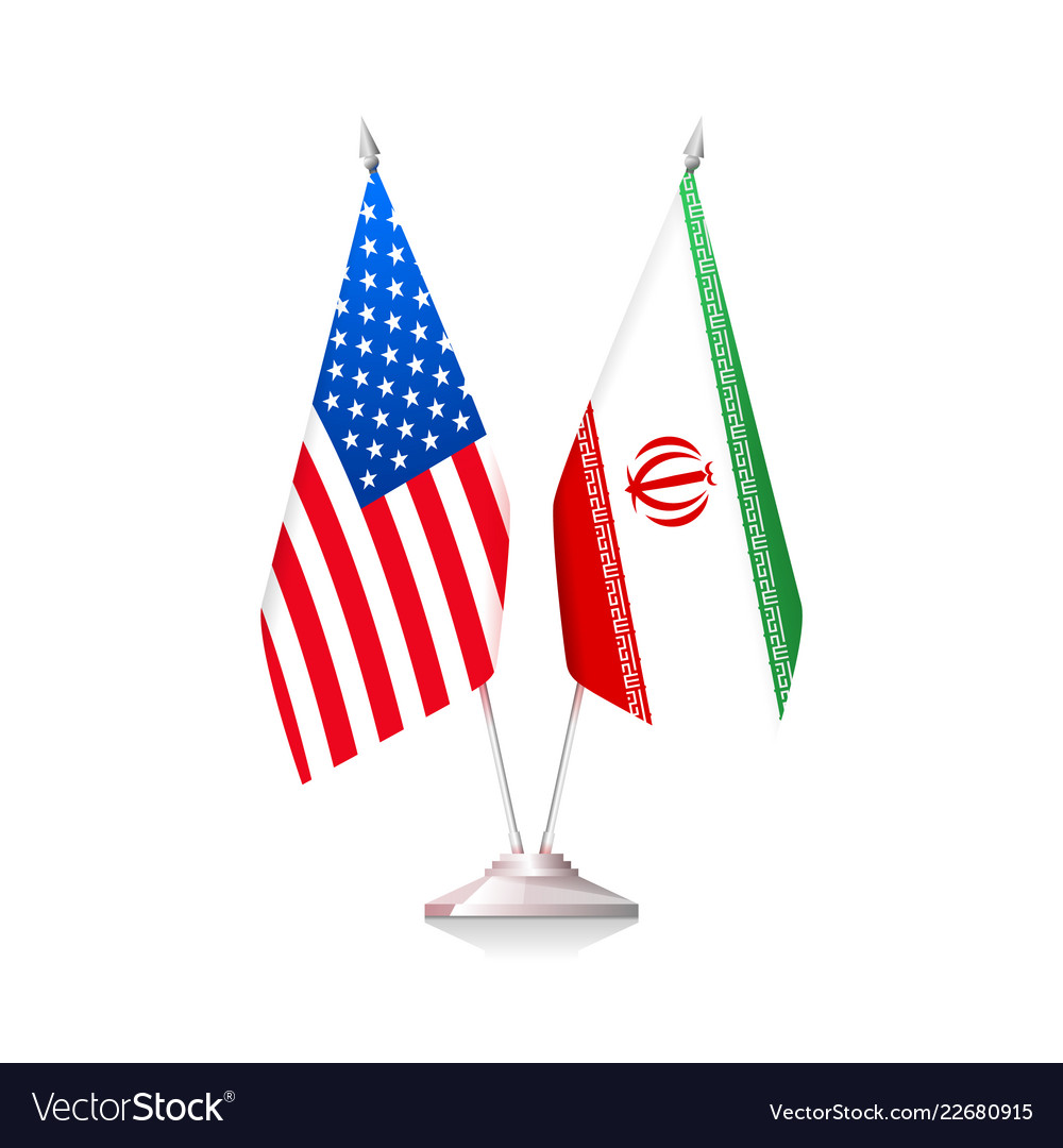 Flags of usa and iran Royalty Free Vector Image