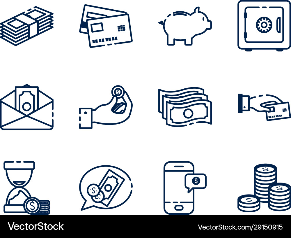 Isolated money icon set design Royalty Free Vector Image