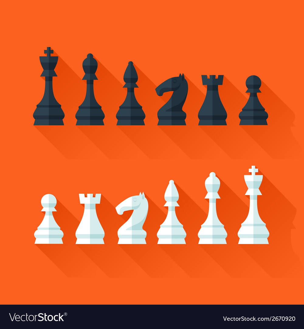 Premium Vector  Set of chess pieces flet style vector