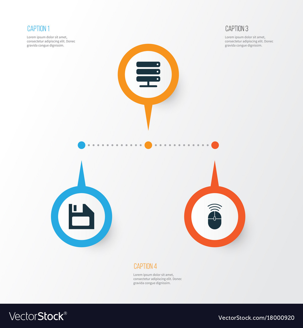 Computer icons set collection of database Vector Image