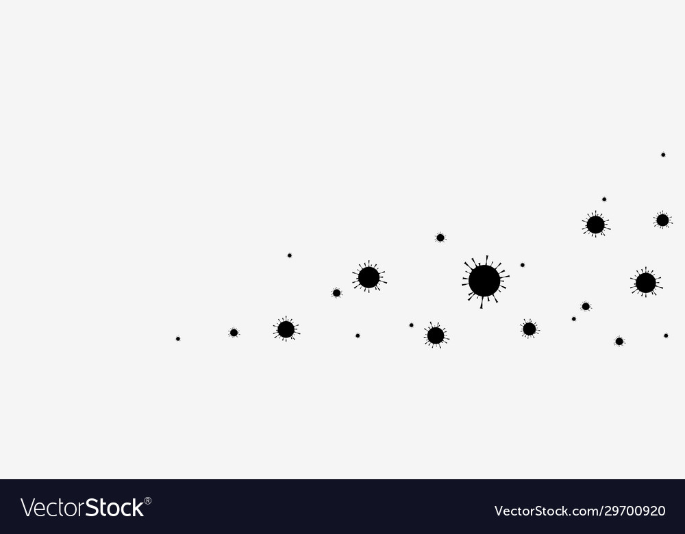 Coronavirus cells on white backdrop Royalty Free Vector