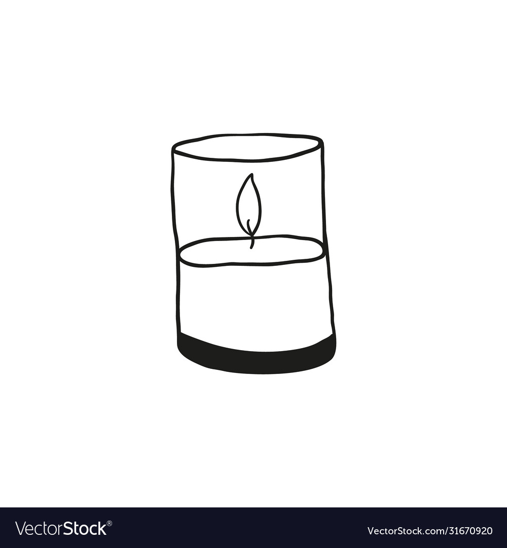 Sketch a burning candle Royalty Free Vector Image