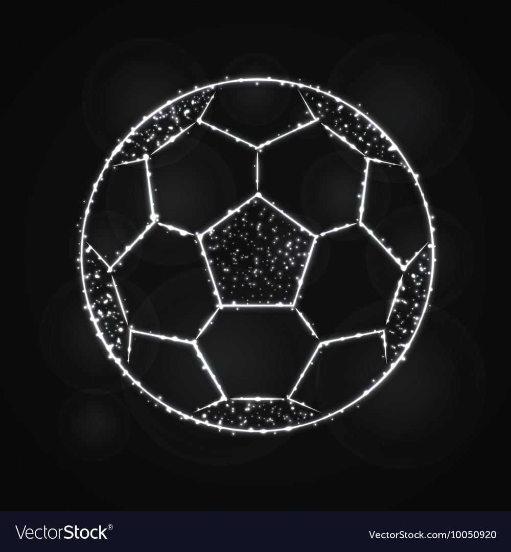 Soccer ball silhouette of lights Royalty Free Vector Image