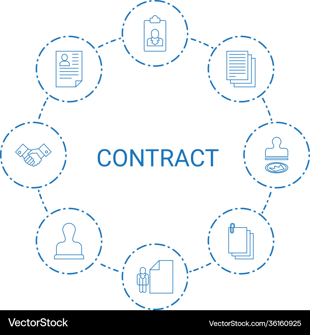 8 contract icons Royalty Free Vector Image - VectorStock