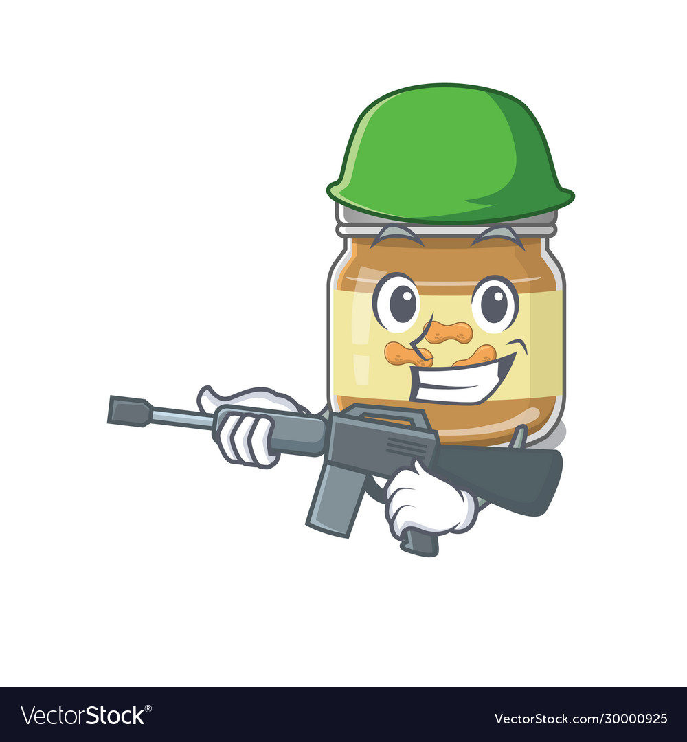 A cartoon design peanut butter army with Vector Image