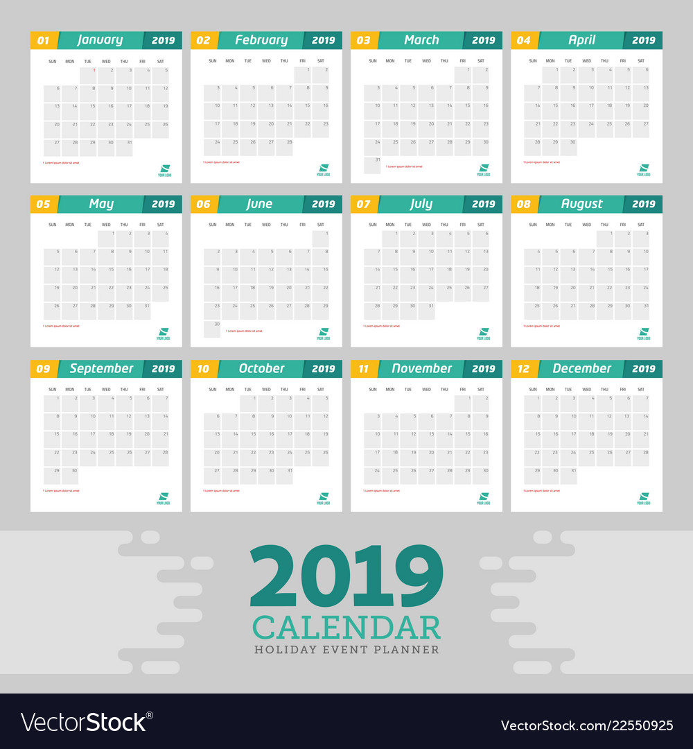 Calendar 2019 Royalty Free Vector Image - VectorStock