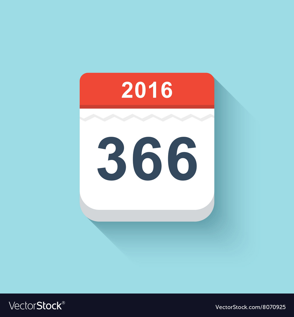 Calendar style flat leap year 366 days calendars Vector Image