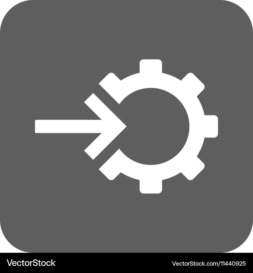 Cog integration flat squared icon Royalty Free Vector Image