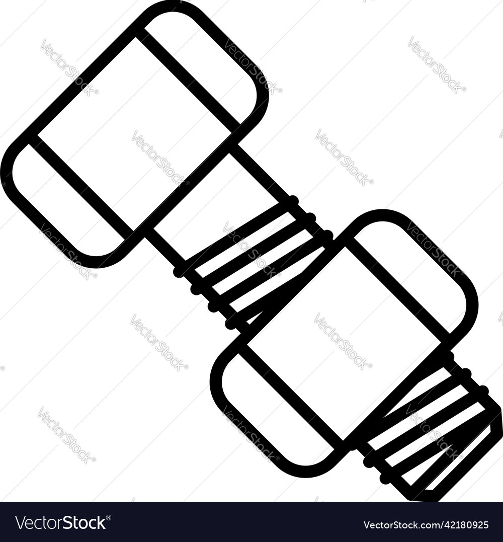 Icon of bolt and nut Royalty Free Vector Image
