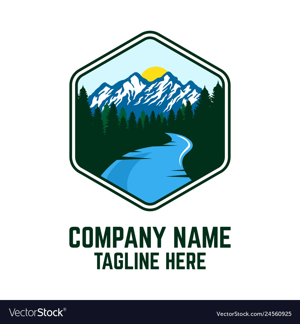 Modern mountains logo Royalty Free Vector Image