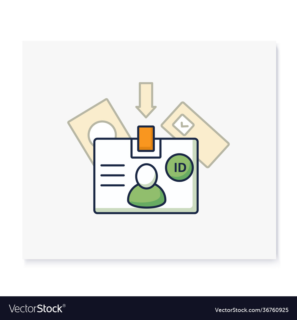 Voter Id Color Icon Royalty Free Vector Image Vectorstock