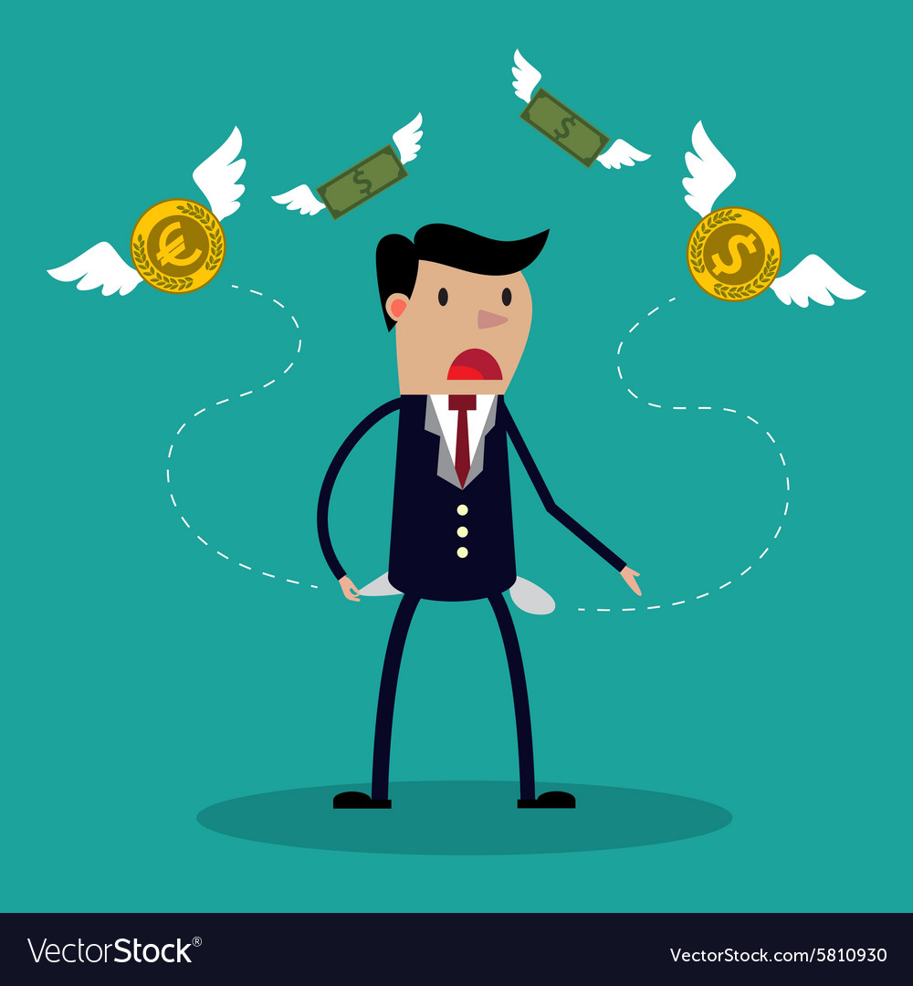 Businessman has no money - a man in search Vector Image