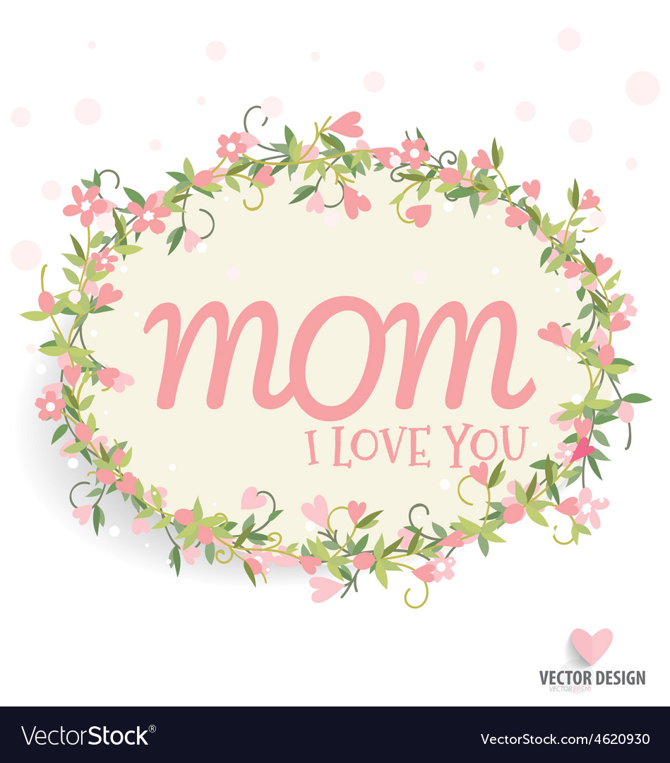 Happy mothers day with floral bouquets background Vector Image