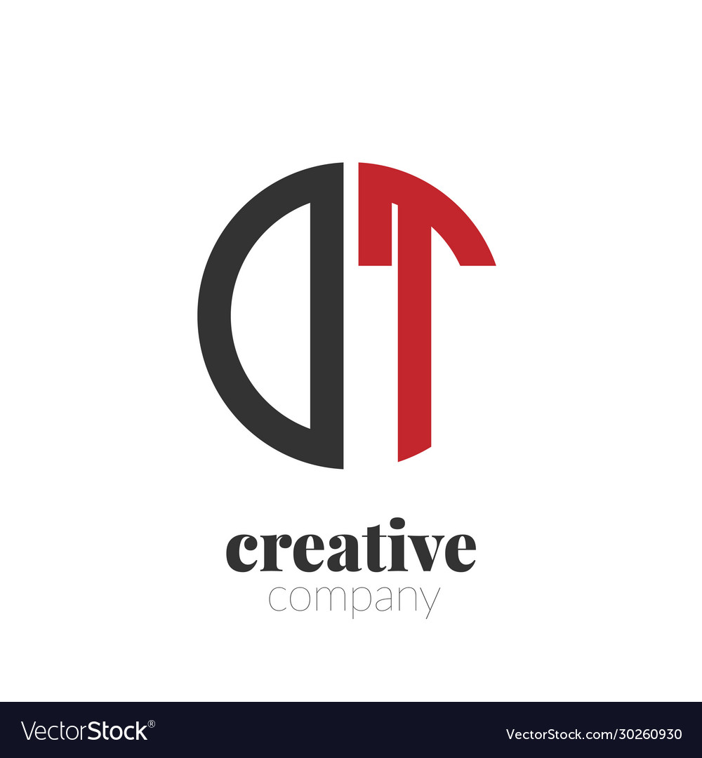 Initial letter dt creative elegant circle logo Vector Image