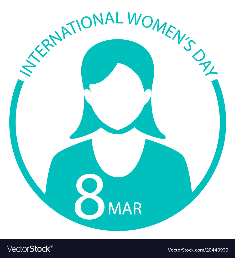 International women day sign logo Royalty Free Vector Image