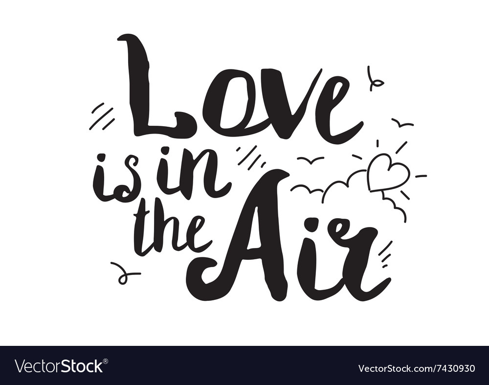 Love is in the air greeting card with modern Vector Image