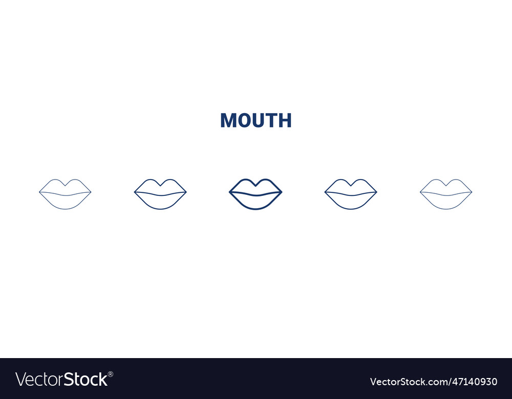 Mouth icon thin light regular bold black mouth Vector Image