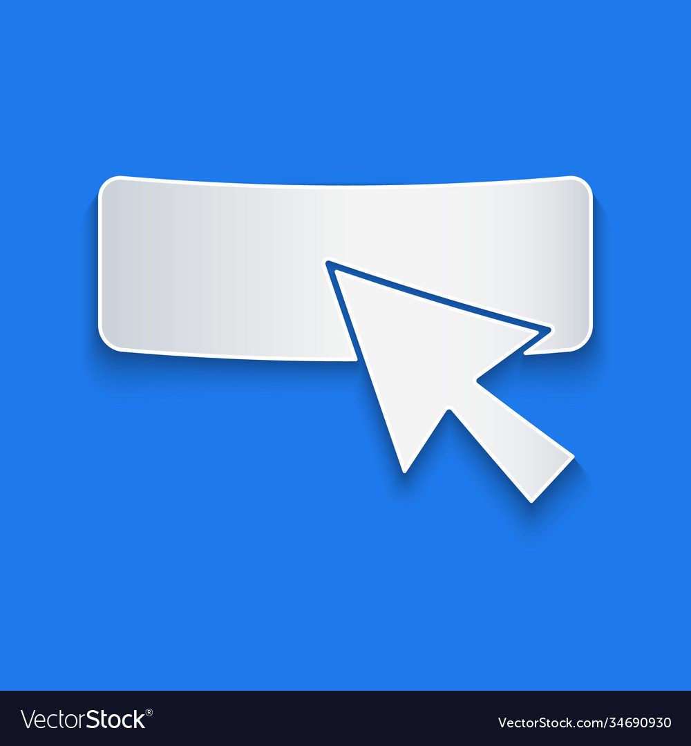 Paper cut ui or ux design icon isolated on blue Vector Image