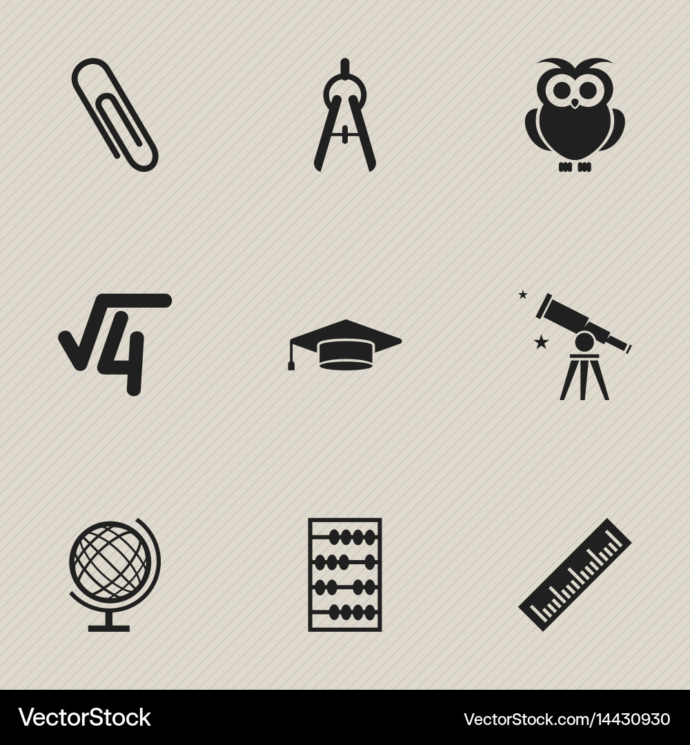 Set of 9 editable graduation icons includes Vector Image