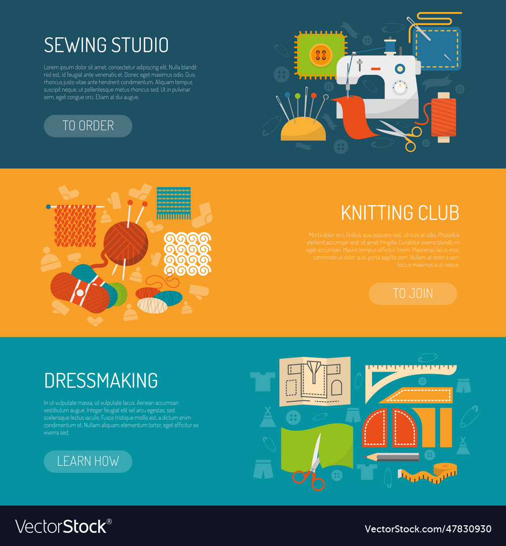 Textile banner set textile banner set Royalty Free Vector