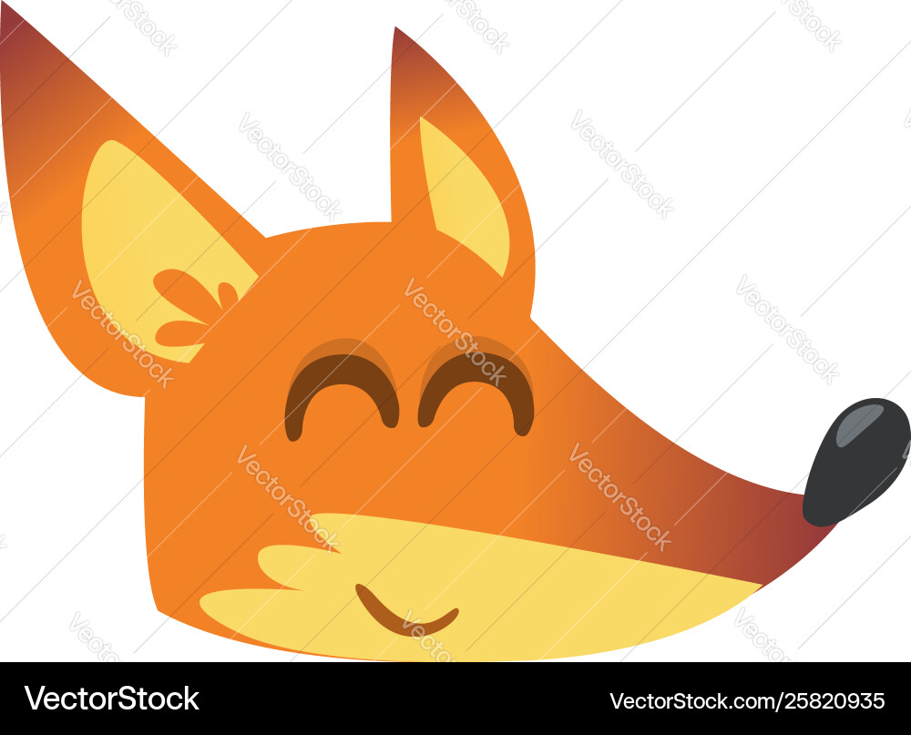 Cute Cartoon Fox Head Royalty Free Vector Image